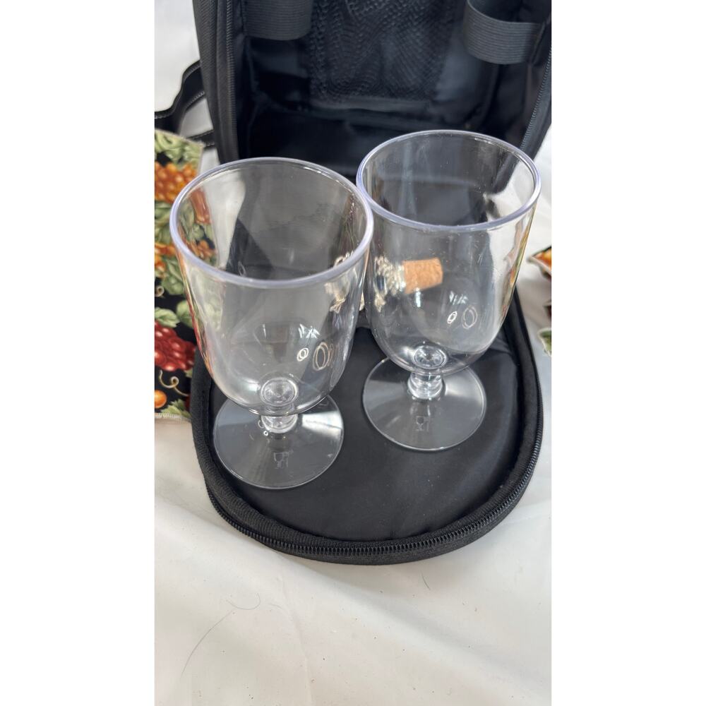 Picnic on the Go Insulated Picnic Backpack‎ Wine Picnic Set Glasses Napkins - Picture 3 of 16